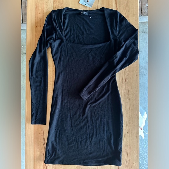 Nwt NAKED WARDROBE Square Neck Long Sleeve Dress - Picture 4 of 7
